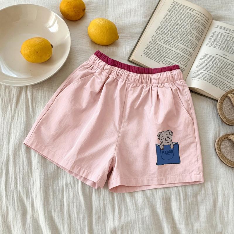 Korean Girls' Color Block Quick-Dry Shorts - Summer 2026 Collection for Ages 6-12