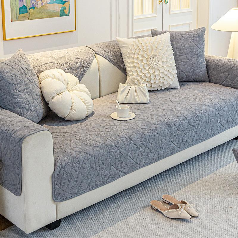 Sofa Cushion Washed Pure Cotton Four Seasons Universal Chinese Simple Non-Slip Cushion Cover Cloth All Cotton Cover Cover Fixed