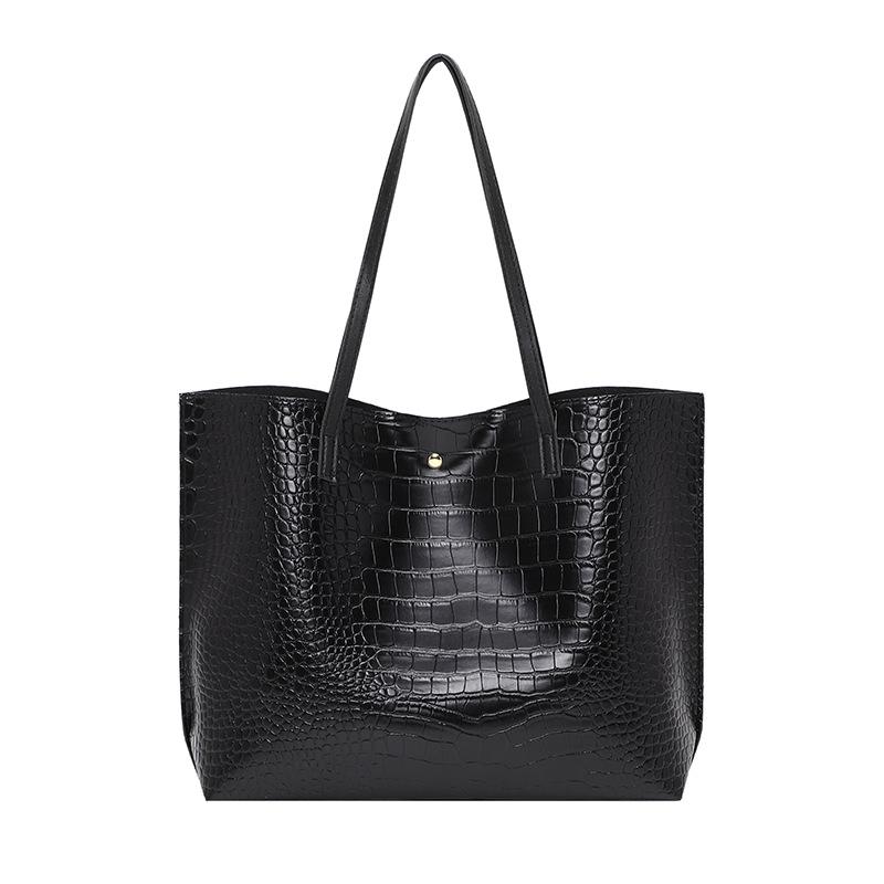 2023 Korean Style Trendy Crocodile Pattern Large Capacity Tote Bag for Women