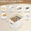 Space-Saving Foldable Oxford Storage Box with Clear Lid, Stackable Shoe Organizer Box Multi-Purpose Solution for Shoes, Clothes