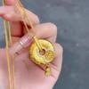 Antique Gold Gourd Peace Buckle Necklace: Fu Lu Pendant - Versatile Holiday Gift