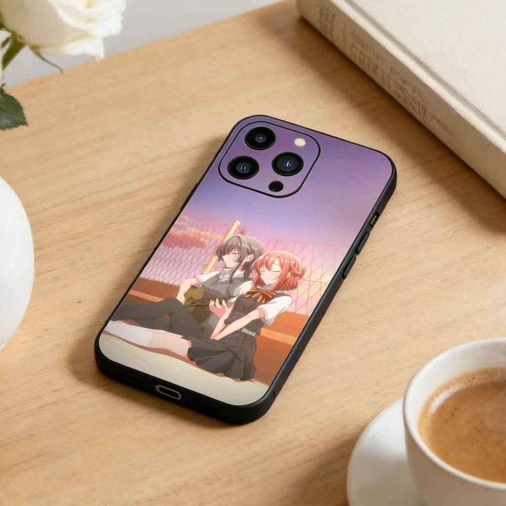 Kino Himari and Asanagi Yori Phone Case For iPhone 16,15,14,13,12,17,Pro Max,Plus Silicone Black Case