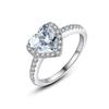 Heart Rings for Women Silver Color Wedding Engagement Bridal Jewelry Cubic Zirconia Stone Elegant Ring