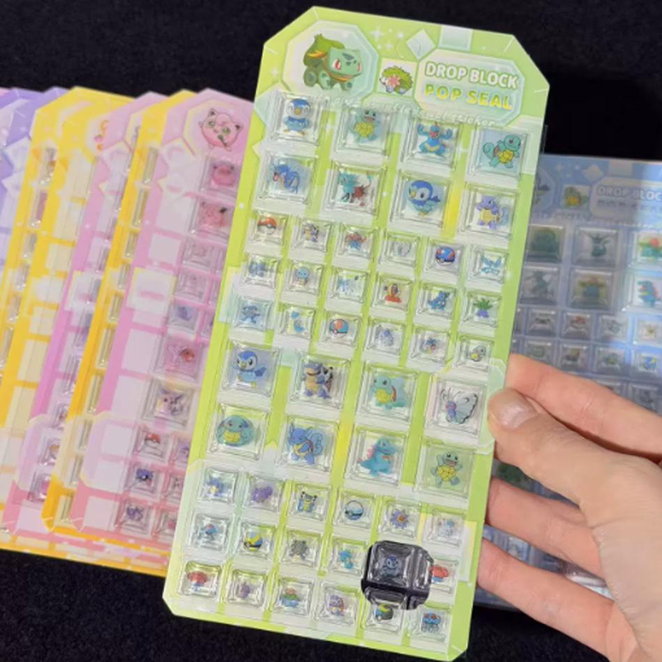 Pokmon 3D Cube  Stickers Pikachu Fat Ding Cute Cartoon Account Stickers Children'S Diy Decorative Stickers