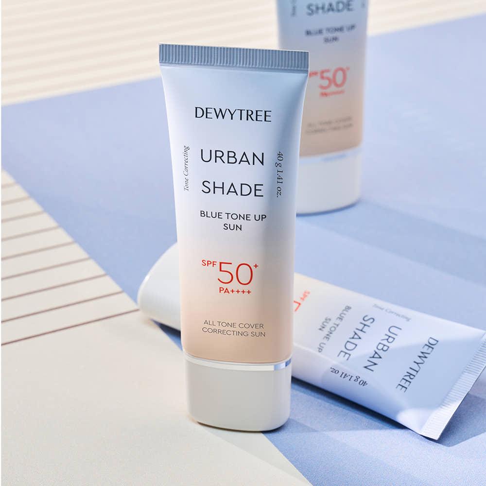 DEWTREE Urban Shade Blue Tone Up Sun SPF50+ PA++++ Radiance Sunscreen 40g