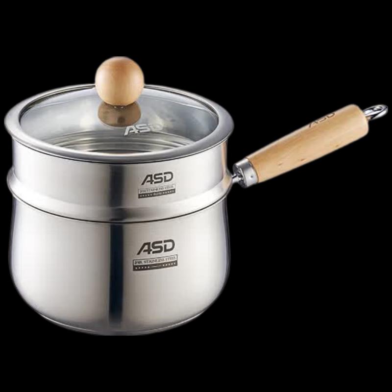 ASD 316L Stainless Steel Baby Milk Pot with Steamer