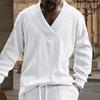 Autumn Winter Cross Border Casual Jacquard Knitwear Men's Spring and Autumn Loose Long Sleeve T-Shirt Men's V-Neck Pullover Tops