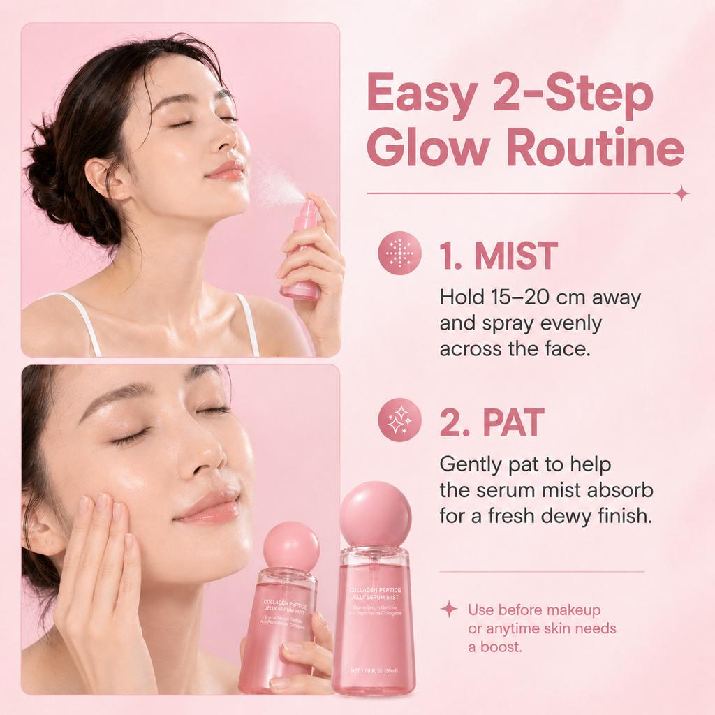 Collagen Peptide Jelly Essence Spray Moisturizing Smoothing Softening Facial Skin Hydrating Glow Essence Less