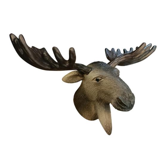 PVC Animal Head Figurine Refrigerator Decoration Mini Antelope Elk Mammoth