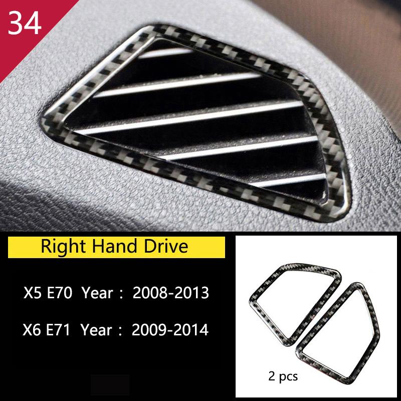 AAACH1 For BMW X5 X6 E70 E71 Accessories Car Interior Air Conditioning CD Console Panel Cover Decoration Trim Carbon Fiber Car Styling