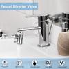 All Brass Faucet Diverter Valve with Aerator,Faucet Diverter Adapter for Sink Faucet Connection Shower Hose/Garden Hose/Portable Washing Machine