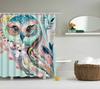 Beautiful Decorative Peacock Butterfly Owl Bird Bathroom Shower Curtains Frabic Waterproof Polyester Bath Curtain with Hooks
