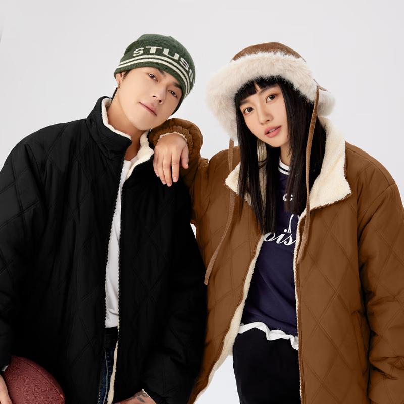 MINISO Unisex Diamond Quilted Sherpa Padded Jacket