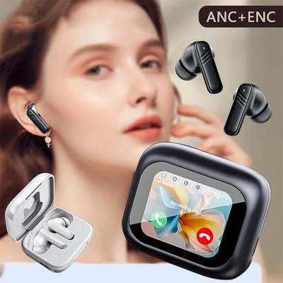 2025 Nová sluchátka s dotykovou obrazovkou ANC Bluetooth 5.4 Sluchátka s potlačením hluku HiFi Stereo Bezdrátová sluchátka do uší ENC s mikrofonem