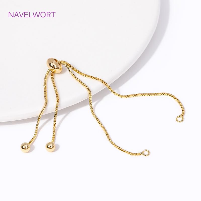 18K Gold Plated Kastenketten Armband Gliederverlängerungskette, Für Schmuckherstellung Zubehör DIY Halsketten Zubehör Großhandel