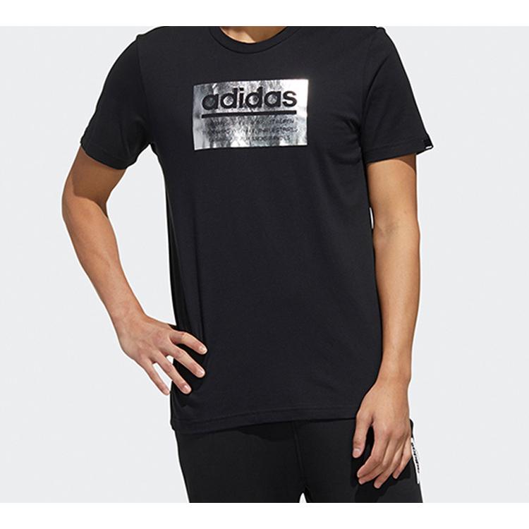 Adidas T Shirts Men's Black Crew Neck Moderate Straight Fit FM6254