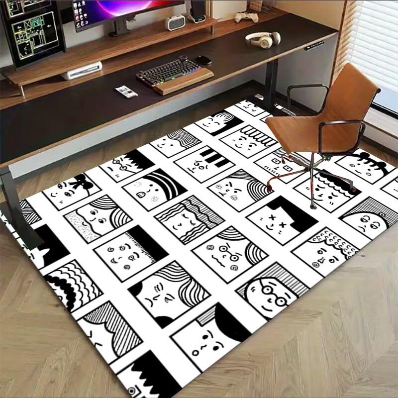 1PC Facial Expressions Extra Large Non Slip Floor carpet, Office, family, bedroom Large Area Rug Indoor Rugs, Vibrant Colors