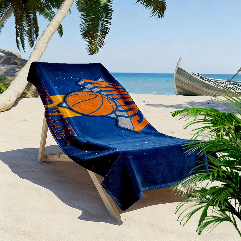 New York Knicks Print Beach Towel, Large Soft Quick Dry Towel for Beach Camping Swimming