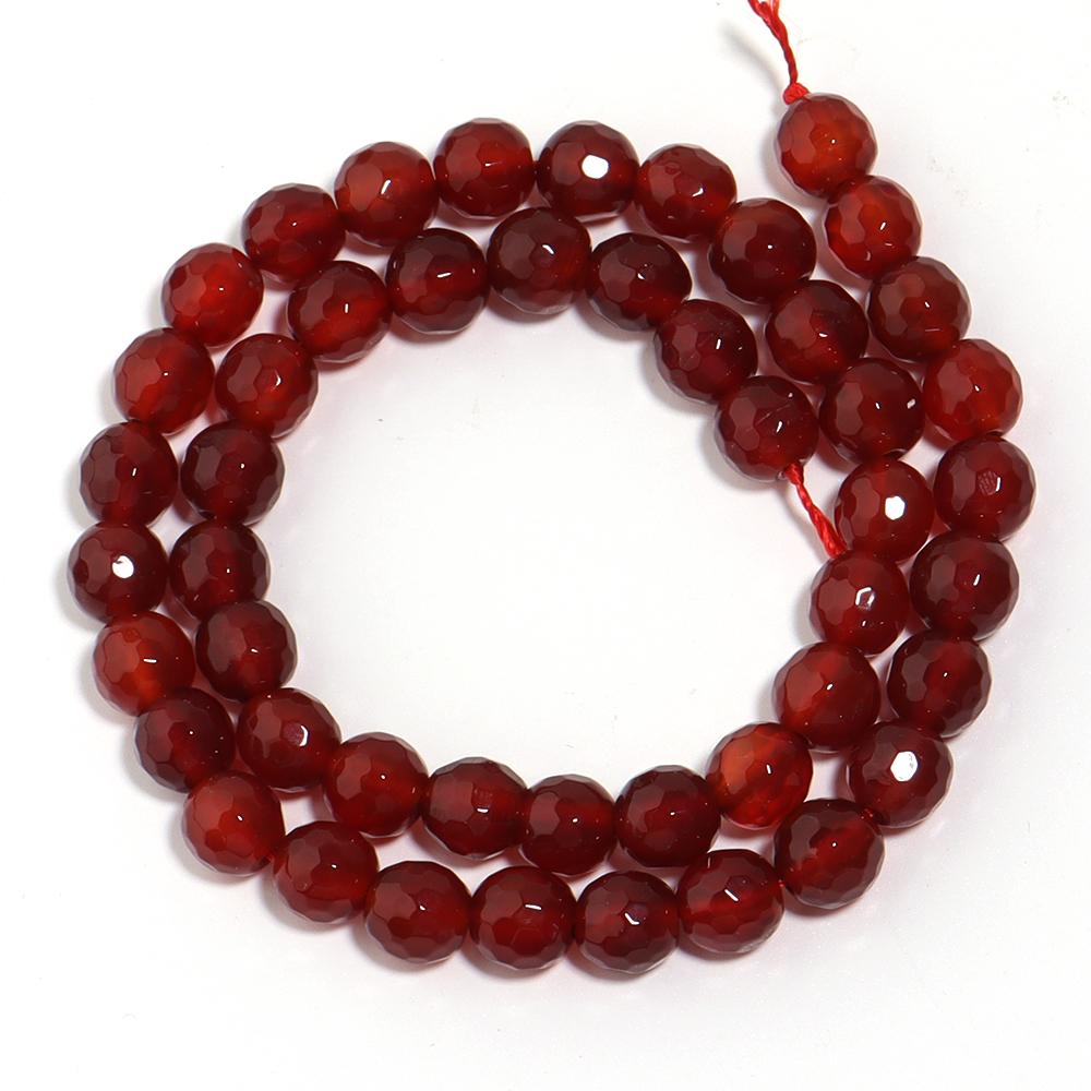 1Strand 6/8/10mm Colorful Facted Agate Beads Round Loose Beads Spacer Bead For Jewelry Making DIY Necklace Bracelets Accessories
