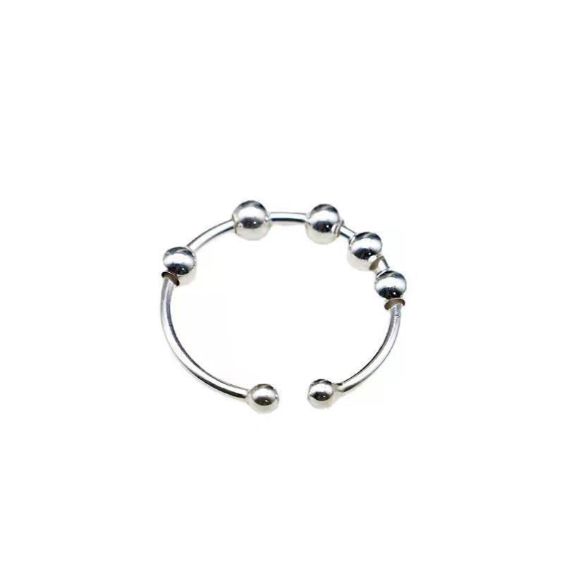 

Двухслойное вращающееся круглое кольцо с бусинами для женщин, кольцо для снятия тревоги для женщин Opening adjustable