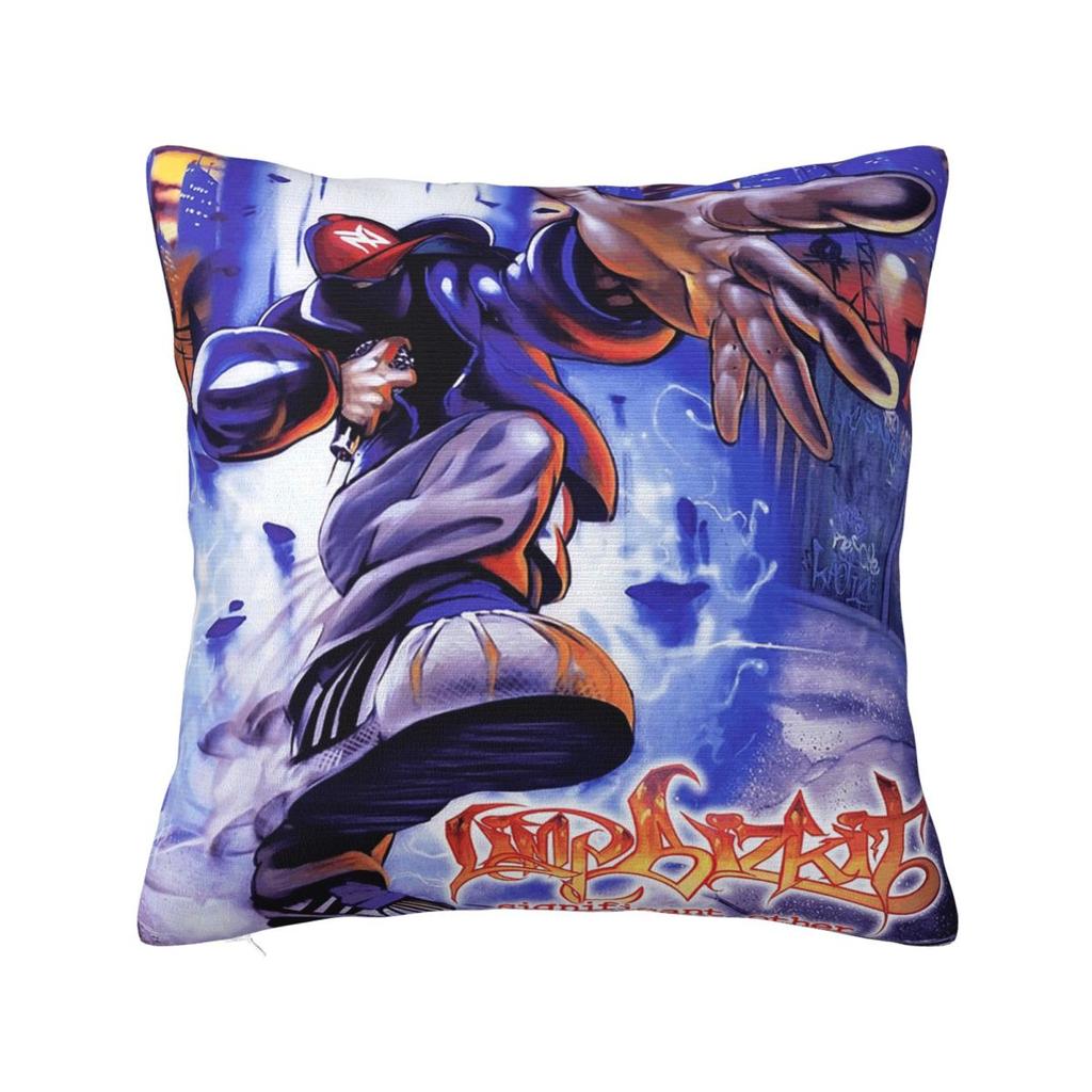 Limp Bizkit Amerikaanse Rap Rock Vierkant Kussensloop Kussenhoes Kussensloop Sierkussenhoes voor Thuis Bank Woonkamer