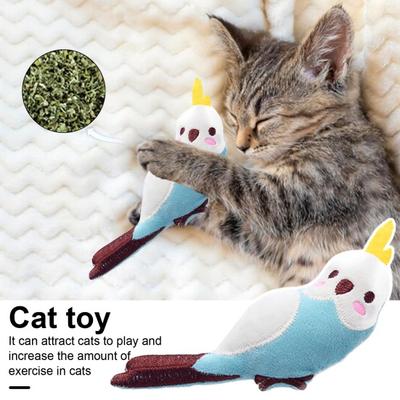 Interactive Cat Toys with Catnip Inside Cute Bird Design Bite-resistant Stress Relieve Teeth-grinding Soft Plush Cat Toys