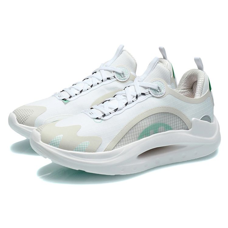 Li Ning Tian Qi Low Top Running Shoes Men Running Shoes White Green ARYR005-1