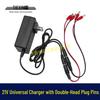 Dual-Head 21V Universal Lithium Battery Charger with Overload Protection (18/21/24V) Plug-In Type 08028