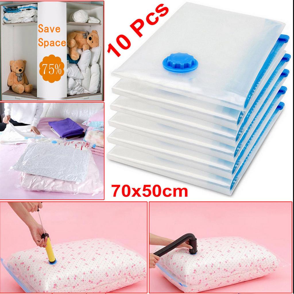 50x70cm Vacuum Compress Bag Heavy Duty Space Saving Storage Bag for Duvets Quilts Blankets Clothes Pillows Curtains
