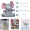 Baby Breathing Elephant Plush Toy with Soothing Music Light Washable Musical Animal Plushie Stuffed Comfort Doll Soother Newborn Infant Boys