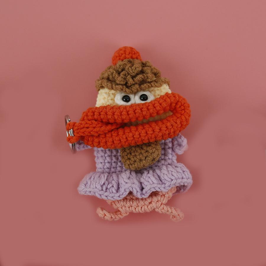 Lustige Häkel-Schlüsselanhänger Stricken Niedliche Wurstmund-Puppe Schlüsselhalter Nützliche Gestrickte Aufbewahrungstasche Schlüsselanhänger Für Autoschlüssel Großhandel