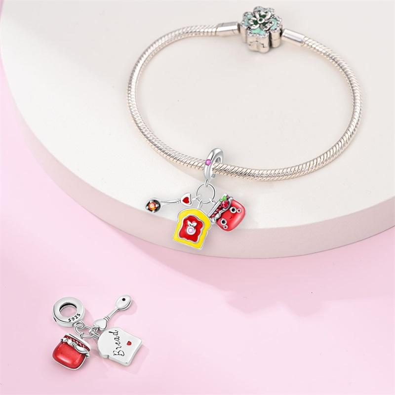 Anniversary Copper Color Breakfast Alarm Clock Beads Exquisite Daily Charms Pendants Fit Original Bracelets Diy Jewelry