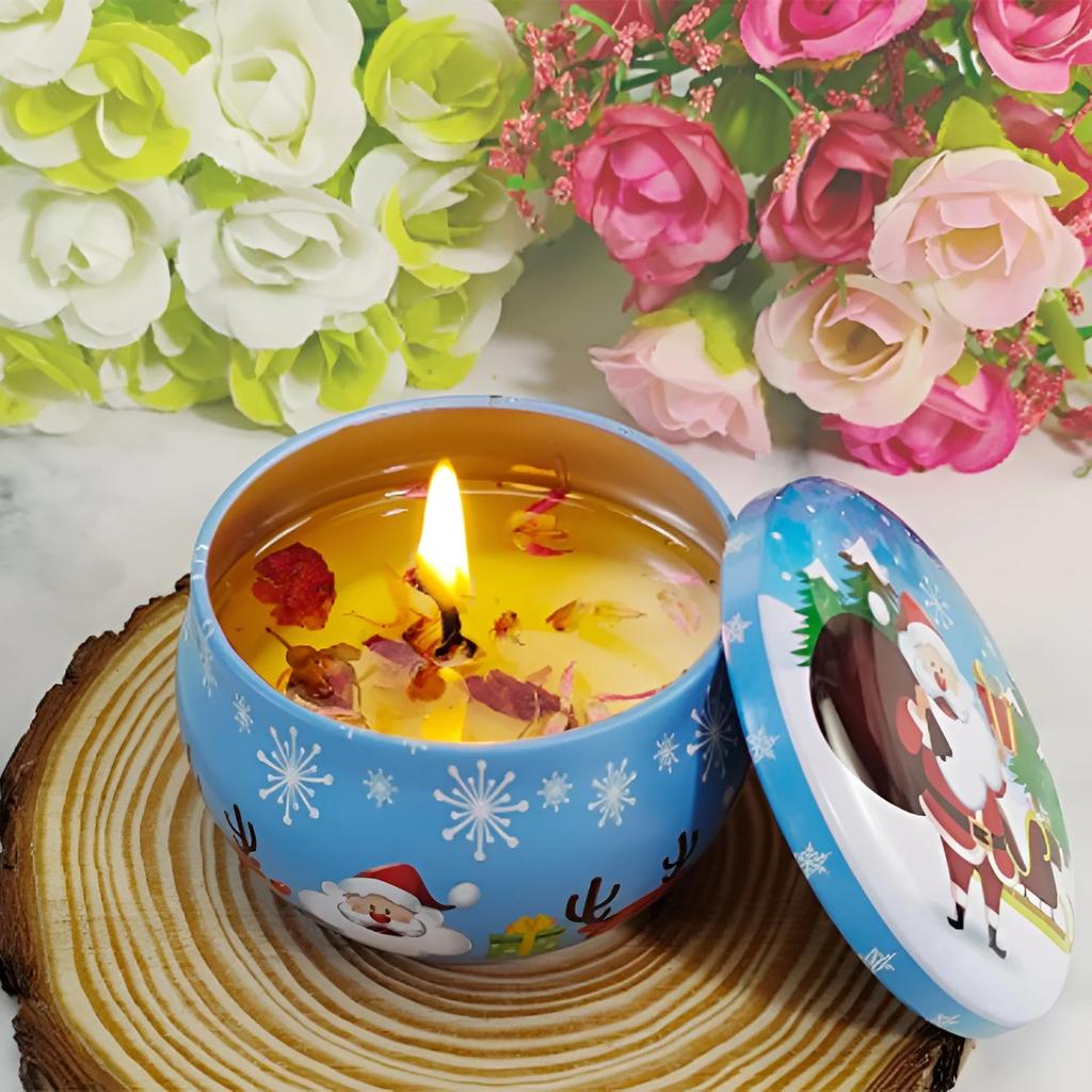 4pcs/set  Christmas Scented candles Soy Wax Candles Aromatherapie Geurkaars Gift Set, Luxe Santa Claus, Snowman Decoratie