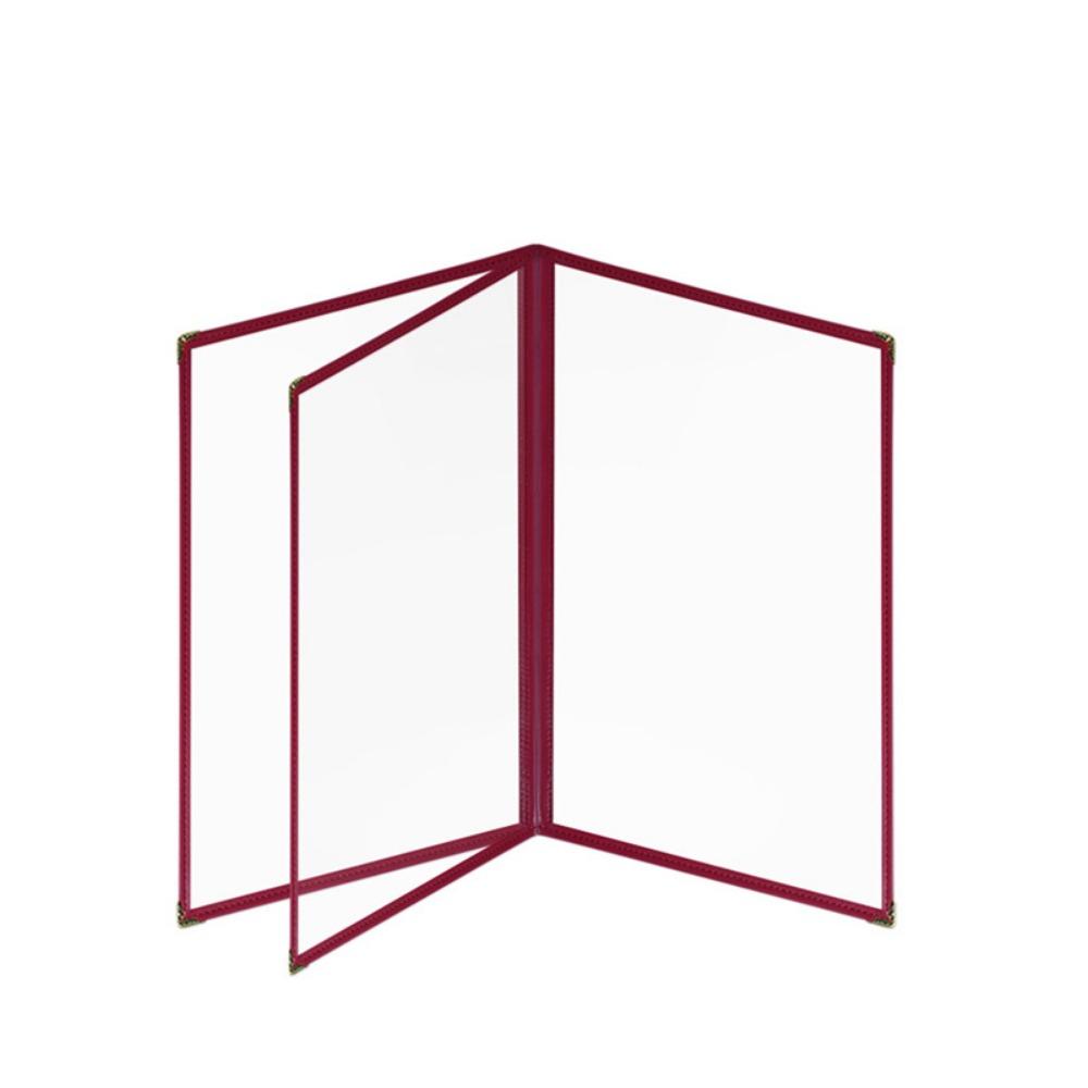 A4 A4 Menu Paper Holder Metal Corners Shell Document Folder PVC Transparent Menu Cover Hotel