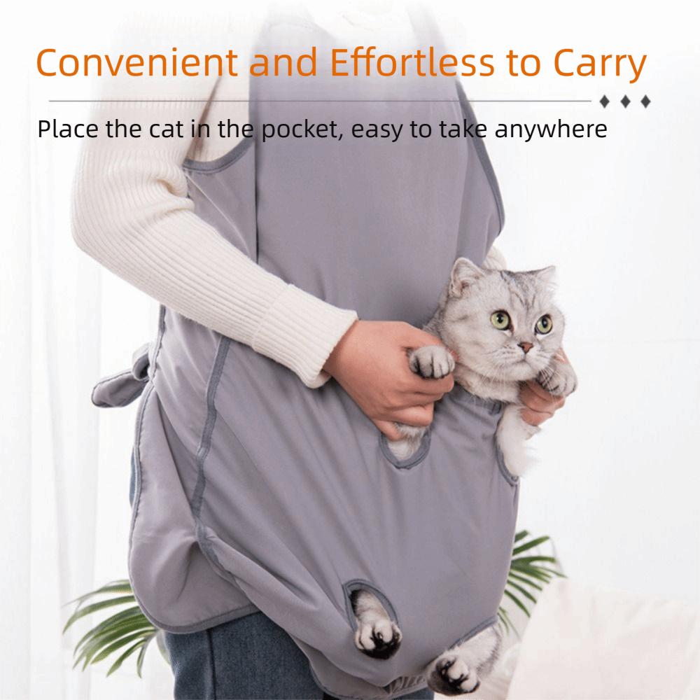 Breathable Mesh Pet Carrier Apron Adjustable Cat Holding Apron  Pet Grooming Salon