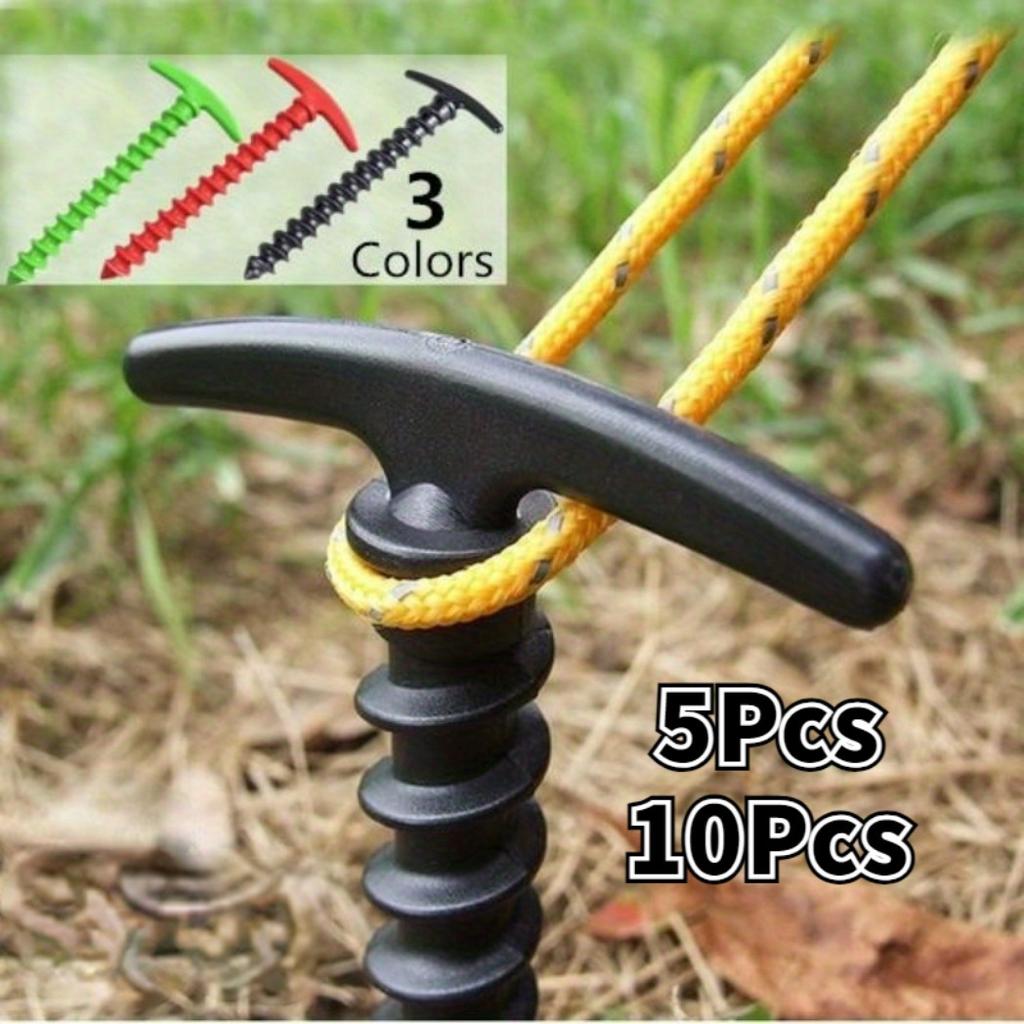 5/10pcs Nylon Plastic Screws Spiral Tent Piles Outdoor Hiking Camping Sunshadetravel Bag Tentand Canopy Accessories