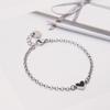 Bizmix Heart Pendant Surgical Steel Adjustable Length Chain Bracelet (C2201-Ac828_Bk)
