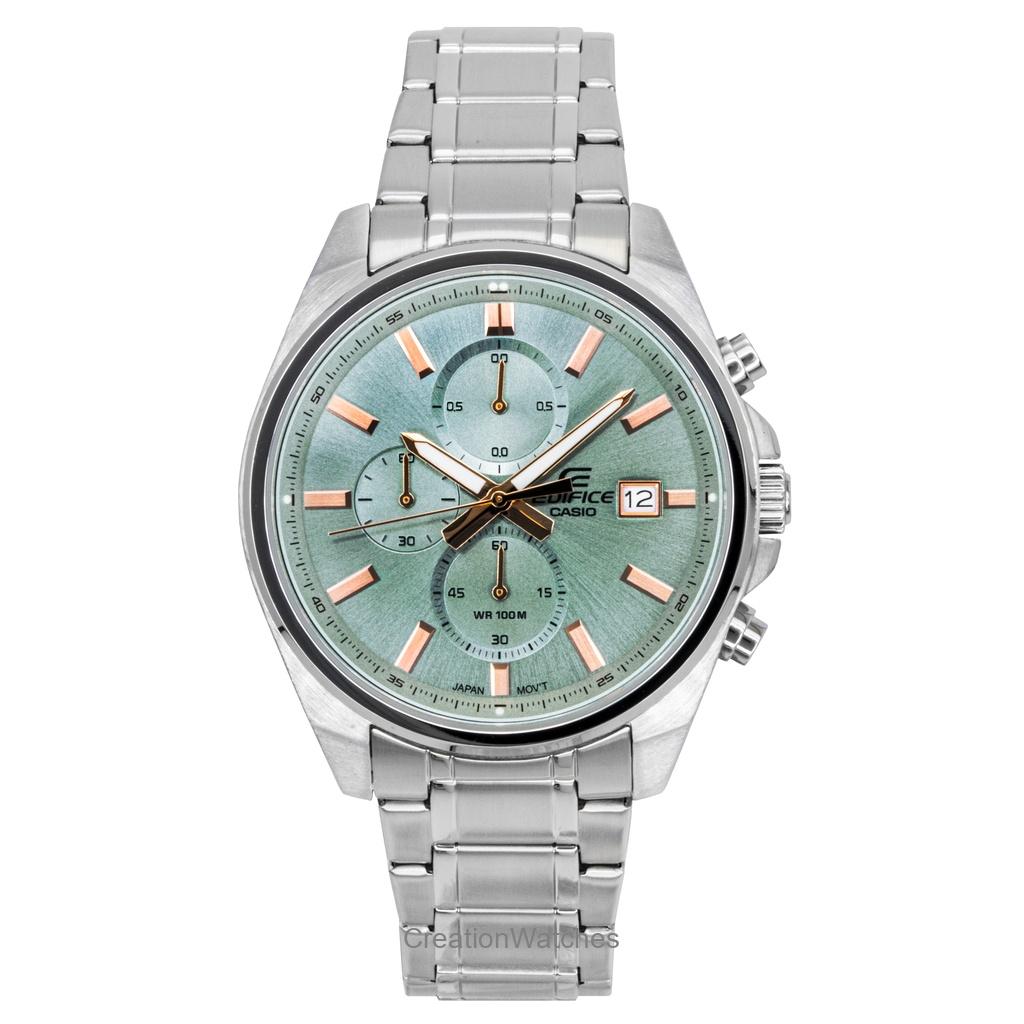 

Мужские часы Casio Edifice Analog Standard Chronograph из нержавеющей стали с зеленым циферблатом, кварцевые EFV-610DE-3A 100 м зелёный