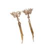 Gold-Tone Butterfly Tassel Earrings with Diamonds - 2025 Trendy Exquisite Fashion Jewelry for Women