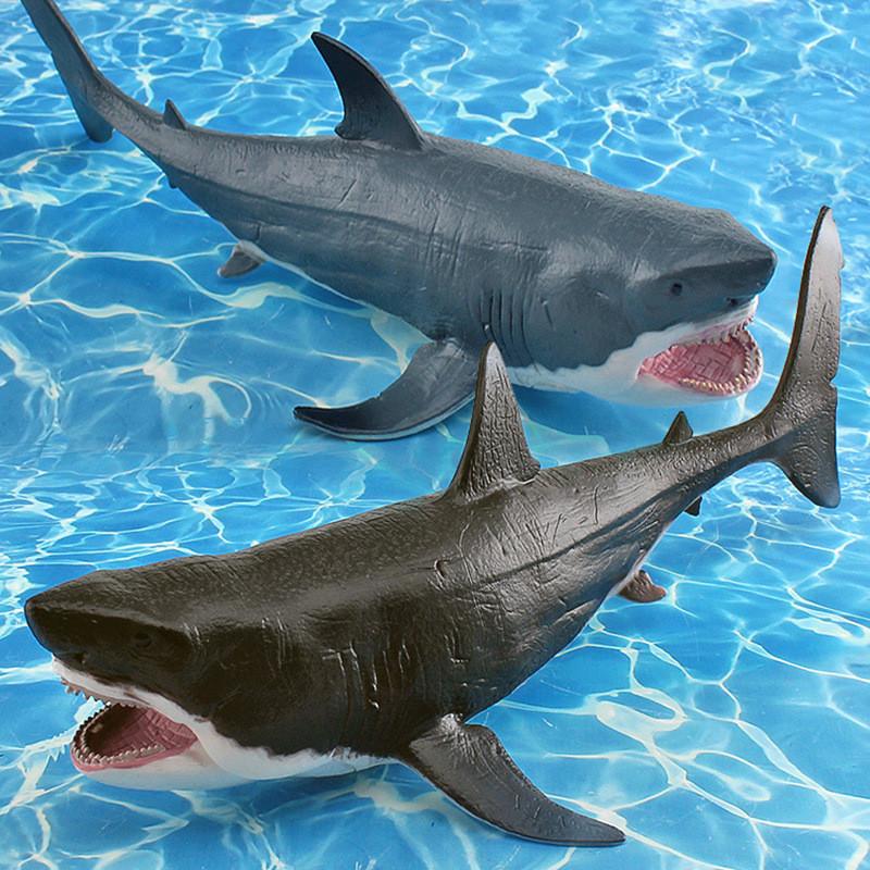 Stunning Black Giant Tooth Shark Plastic Model Toy For Impressive Ocean Display Decor
