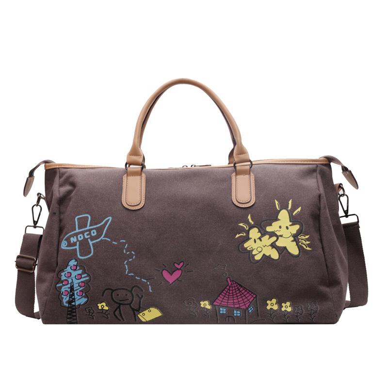 

Graffiti travel bag, the same style for men and women, yoga sports fitness bag,wet and dry separation, business trip with shoe compartment, duffel bag one size fits all темно-коричневого кольору