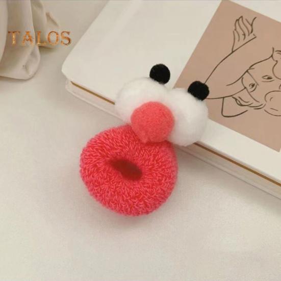 5/10Pcs Hair Ties Big Eyes Cartoon Shape Hairband Candy Color Hair Ring Double Ball Hair Ties High Elastic Hair Ropes