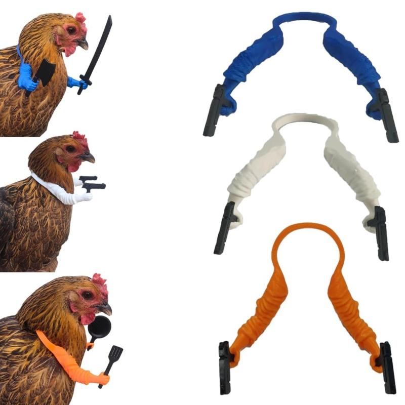 1 Set Kreativität 3D-gedruckte Hühnerarme mit Waffe Lustige Hühnerkostüm-Accessoires Haustier Geflügel Arm Kostüm Dekor Zubehör