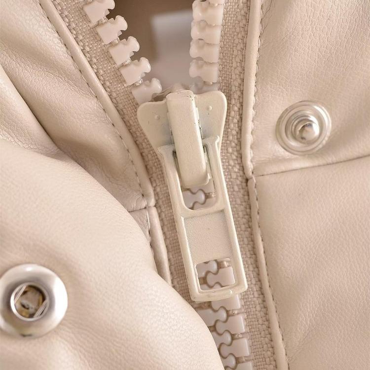 Women Winter Short Coat Cotton Imitation Leather Vest Pure Color Autumn Fashion Outerwear