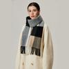 Womens Extra Long 100% Wool Scarf Winter Warm Plaid Shawl Soft Knitted Wrap Cold Weather