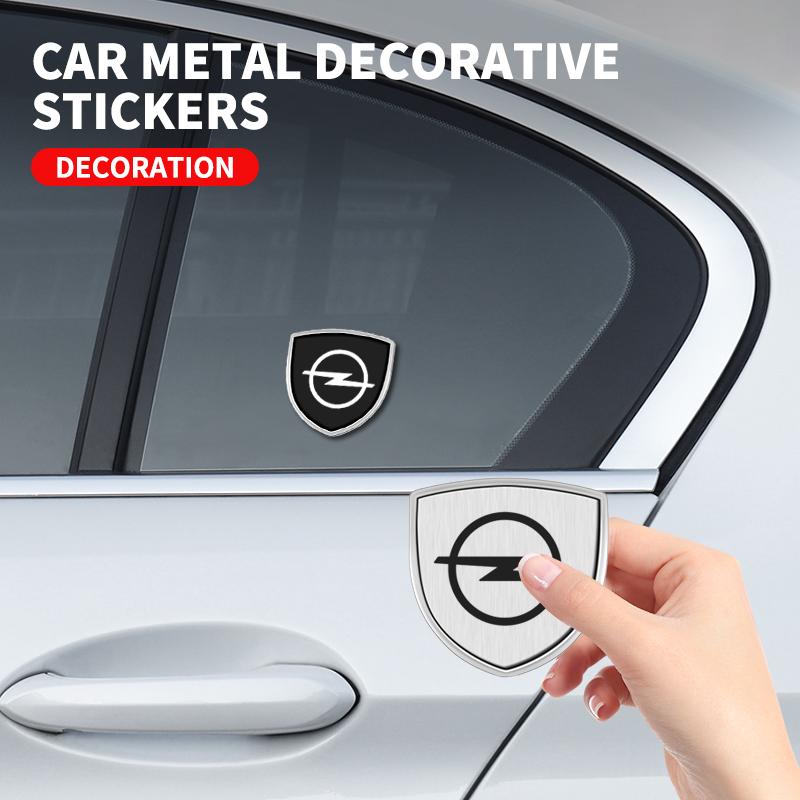 Q10211/2pcs Car Styling 3D Metal Emblem Body Window Sticker Decal For Opel Corsa Astra Insignia Vectra Zafira Meriva Mokka Grandland