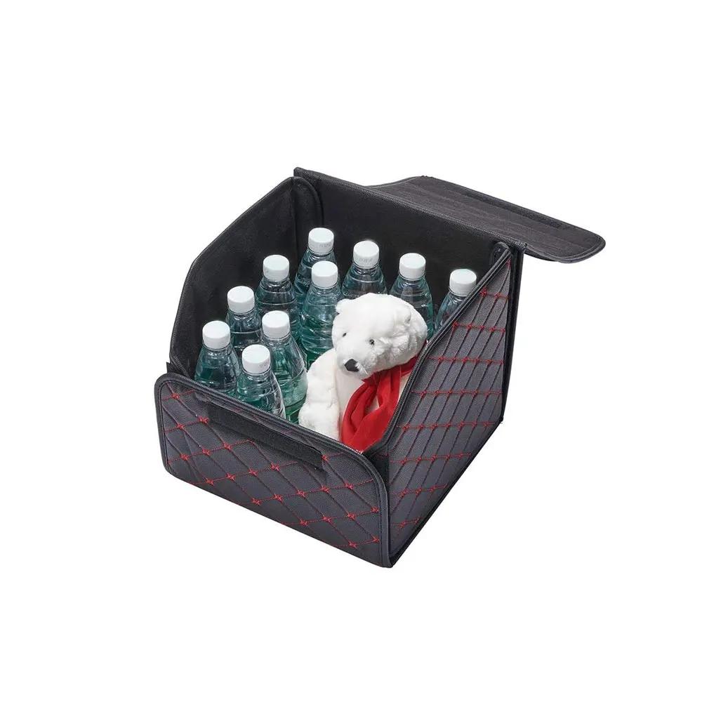 1Pc Universal Multipurpose Collapsible Car Trunk Storage Organizer with Lid Portable Car Storage Bag Car Trunk Organizer