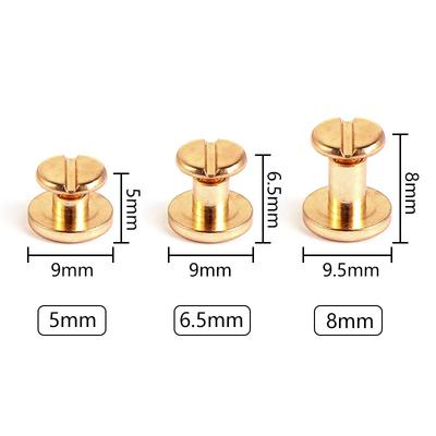STONEGO 10PCS Leather Tool Double Cap Belt Leather Screws Studs Decorative Copper Rivets Metal Craft Double Sided Stonego Tools