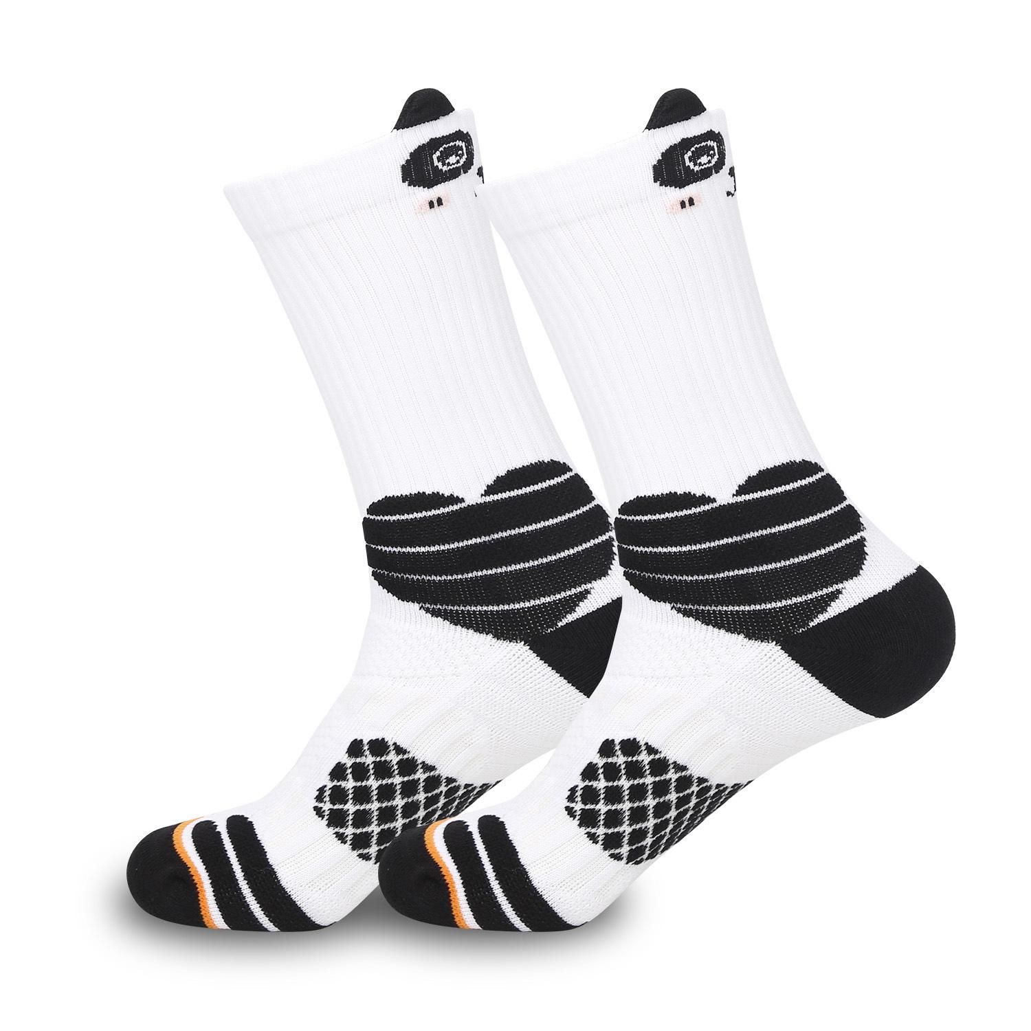 

Мужские и женские спортивные носки с махровой подошвой, средние носки с изображением животных, сетчатые дышащие, нескользящие, впитывающие пот, нескользящие спортивные носки One Size