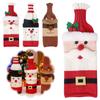 Weihnachts-Weinflaschenhüllen-Set Santa Schneemann Gewebte Weinflaschentaschen für Weihnachtsfeier Esstischdekorationen Neujahrsgeschenke